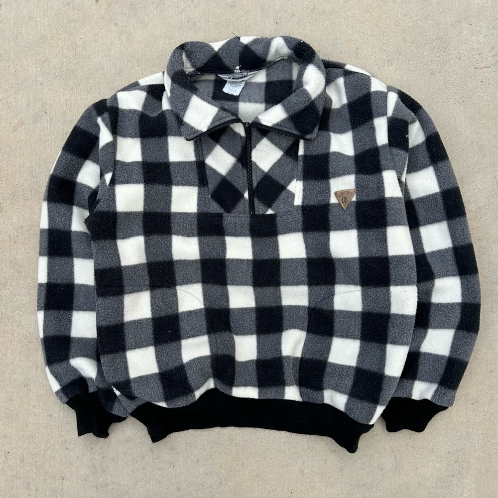 Vintage 90s Union Bay Plaid Zip Collared Pull Over Sweatshirt